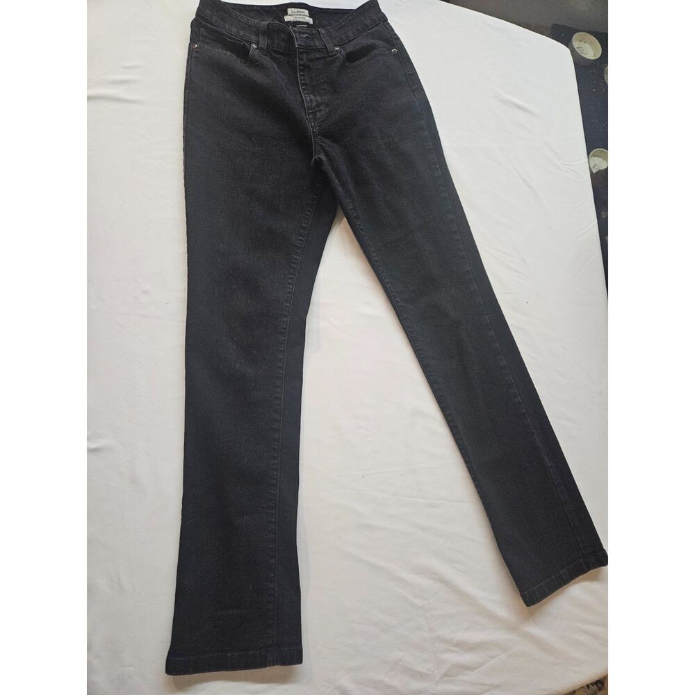 LL Bean Women's Black Denim Jeans Modern Fit Stretch Size 4